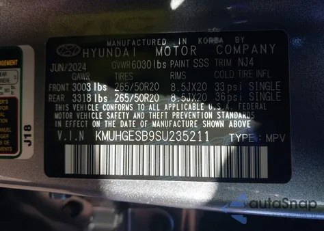 2025 Genesis Gv80 2.5T Select Awd from USA, damaged, VIN KMUHGESB9SU235211